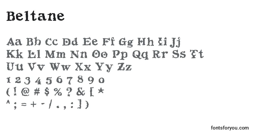 A fonte Beltane – alfabeto, números, caracteres especiais