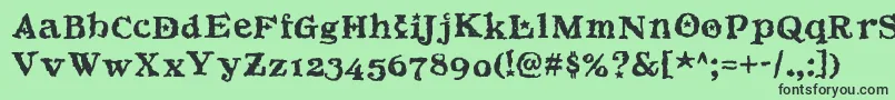 フォントBeltane – 緑の背景に黒い文字