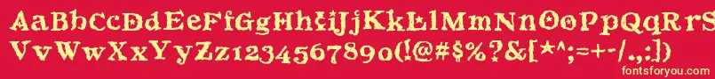 Beltane Font – Yellow Fonts on Red Background