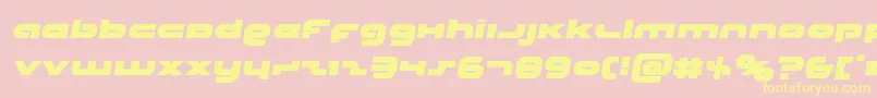 Unisolsemital-Schriftart – Gelbe Schriften auf rosa Hintergrund