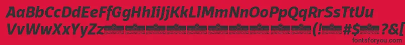 DomotikaBoldItalicTrial Font – Black Fonts on Red Background