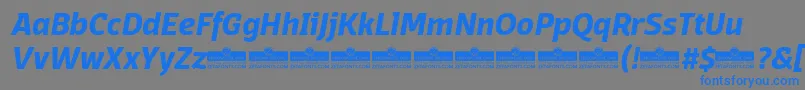 DomotikaBoldItalicTrial Font – Blue Fonts on Gray Background