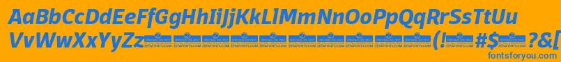 DomotikaBoldItalicTrial Font – Blue Fonts on Orange Background