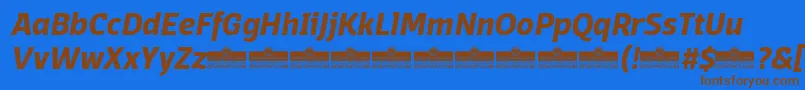 DomotikaBoldItalicTrial Font – Brown Fonts on Blue Background