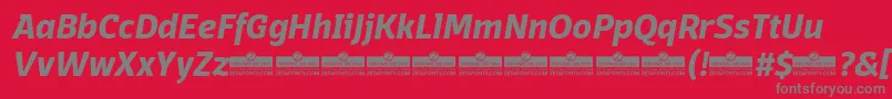 DomotikaBoldItalicTrial Font – Gray Fonts on Red Background