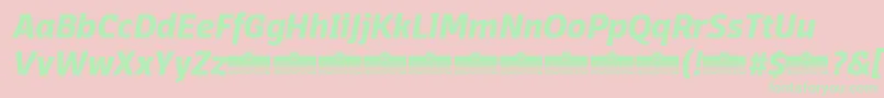 DomotikaBoldItalicTrial Font – Green Fonts on Pink Background