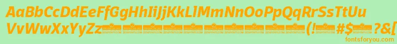 DomotikaBoldItalicTrial Font – Orange Fonts on Green Background