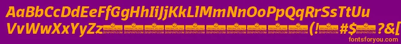 DomotikaBoldItalicTrial Font – Orange Fonts on Purple Background