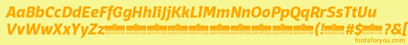 DomotikaBoldItalicTrial Font – Orange Fonts on Yellow Background