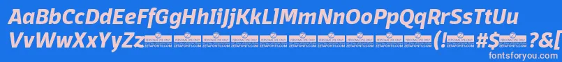 DomotikaBoldItalicTrial Font – Pink Fonts on Blue Background