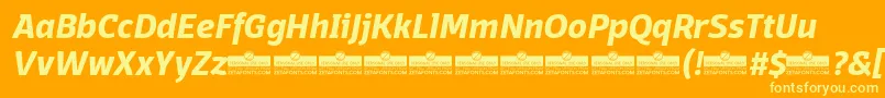 DomotikaBoldItalicTrial Font – Yellow Fonts on Orange Background