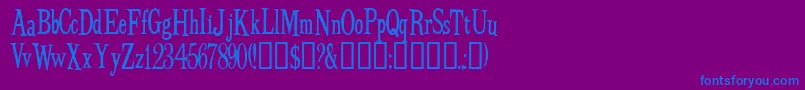 BudbirdNormal Font – Blue Fonts on Purple Background