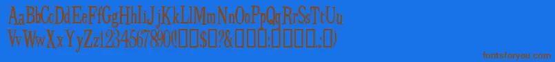 BudbirdNormal Font – Brown Fonts on Blue Background