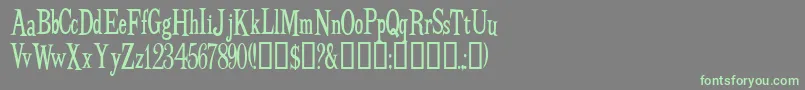 BudbirdNormal Font – Green Fonts on Gray Background