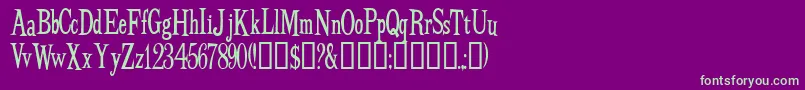 BudbirdNormal Font – Green Fonts on Purple Background