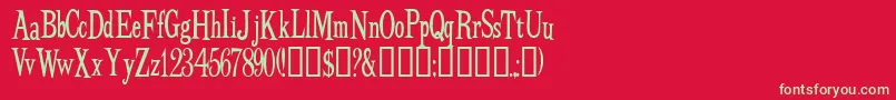 BudbirdNormal Font – Green Fonts on Red Background