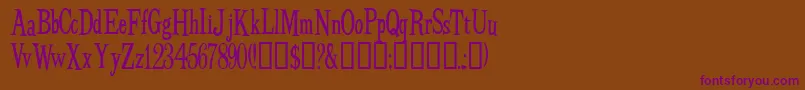 BudbirdNormal-fontti – violetit fontit ruskealla taustalla