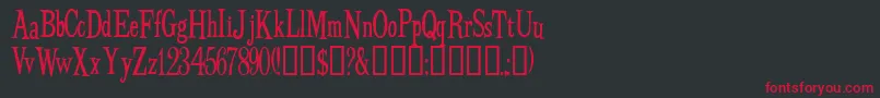 BudbirdNormal Font – Red Fonts on Black Background