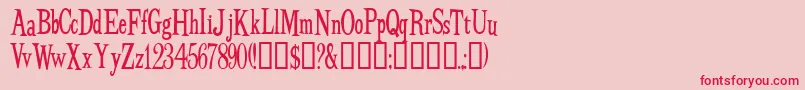 BudbirdNormal Font – Red Fonts on Pink Background