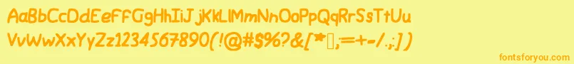 Police Jwerd – polices orange sur fond jaune