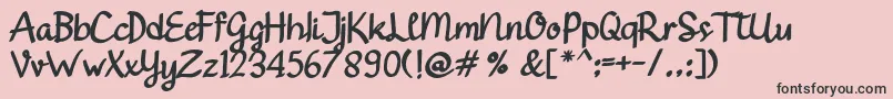 More about Gendhist Font Gendhist Font – Black Fonts on Pink Background