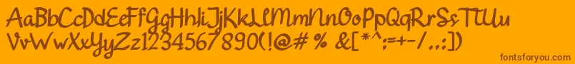 Gendhist Font – Brown Fonts on Orange Background