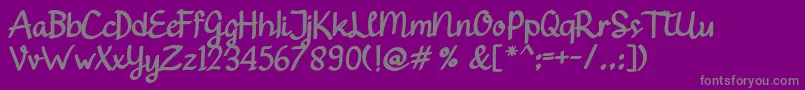Gendhist-Schriftart – Graue Schriften auf violettem Hintergrund