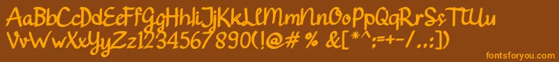 Gendhist Font – Orange Fonts on Brown Background