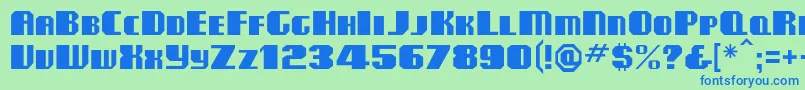 Clubmf Font – Blue Fonts on Green Background