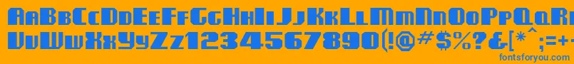 Clubmf Font – Blue Fonts on Orange Background