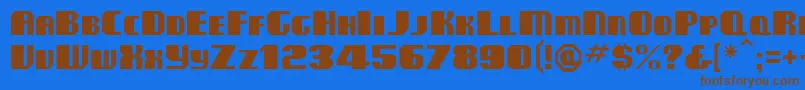 Clubmf Font – Brown Fonts on Blue Background