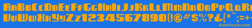 Clubmf Font – Orange Fonts on Blue Background