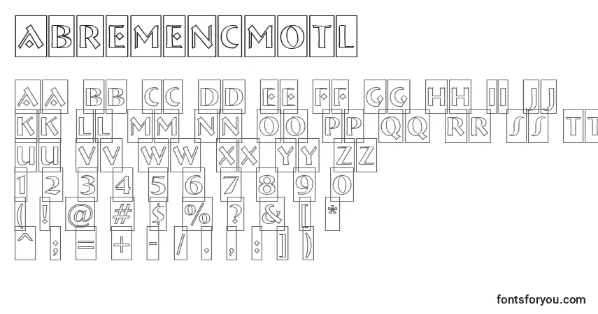 Schriftart ABremencmotl – Alphabet, Zahlen, spezielle Symbole