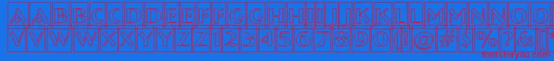 フォントABremencmotl – 赤い文字の青い背景