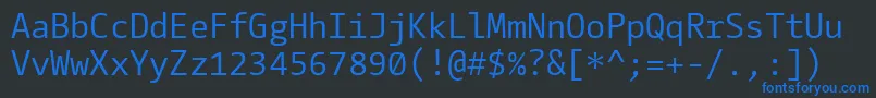 CamingocodeRegular Font – Blue Fonts on Black Background