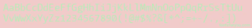 CamingocodeRegular-Schriftart – Grüne Schriften auf rosa Hintergrund