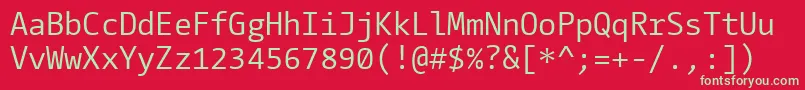 フォントCamingocodeRegular – 赤い背景に緑の文字