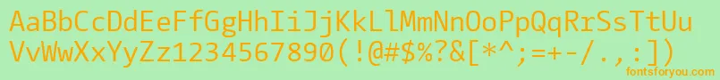 CamingocodeRegular Font – Orange Fonts on Green Background