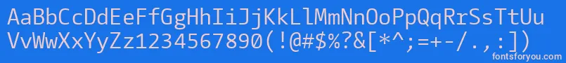 フォントCamingocodeRegular – ピンクの文字、青い背景