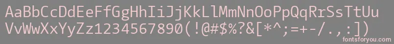 フォントCamingocodeRegular – 灰色の背景にピンクのフォント
