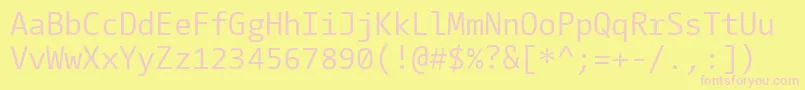 CamingocodeRegular Font – Pink Fonts on Yellow Background