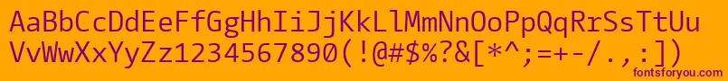 CamingocodeRegular Font – Purple Fonts on Orange Background