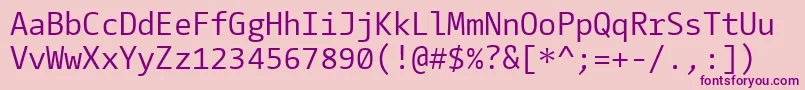 フォントCamingocodeRegular – ピンクの背景に紫のフォント
