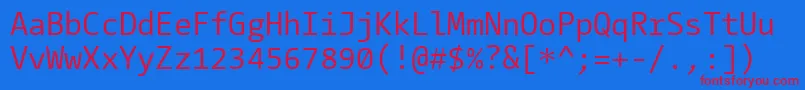 CamingocodeRegular Font – Red Fonts on Blue Background