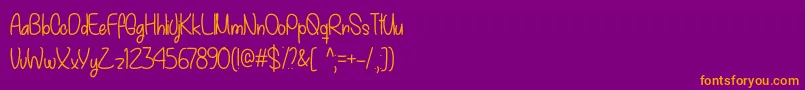 MyDecemberOtf-Schriftart – Orangefarbene Schriften auf violettem Hintergrund