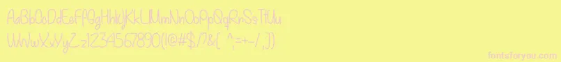 MyDecemberOtf Font – Pink Fonts on Yellow Background