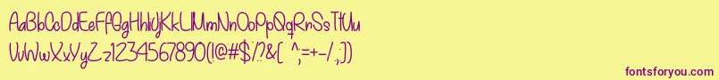 MyDecemberOtf-Schriftart – Violette Schriften auf gelbem Hintergrund