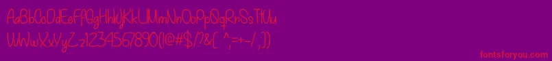 MyDecemberOtf-Schriftart – Rote Schriften auf violettem Hintergrund