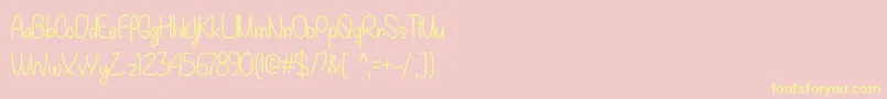 MyDecemberOtf Font – Yellow Fonts on Pink Background