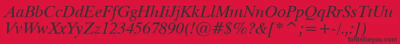 Dutch801ItalicTl Font – Black Fonts on Red Background